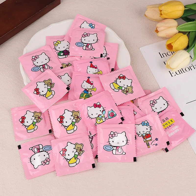 50/100 pezzi guanti monouso portatili Hellokitty guanti trasparenti pacchetto indipendente accessori da cucina per sala da pranzo