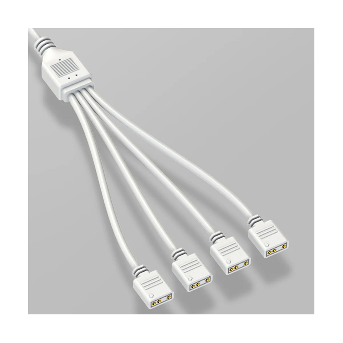 5V 3-Pin Extension Cable for Computer Motherboard 1 Point 4 Hub Cable Connection Extension ARGB Splitter, White