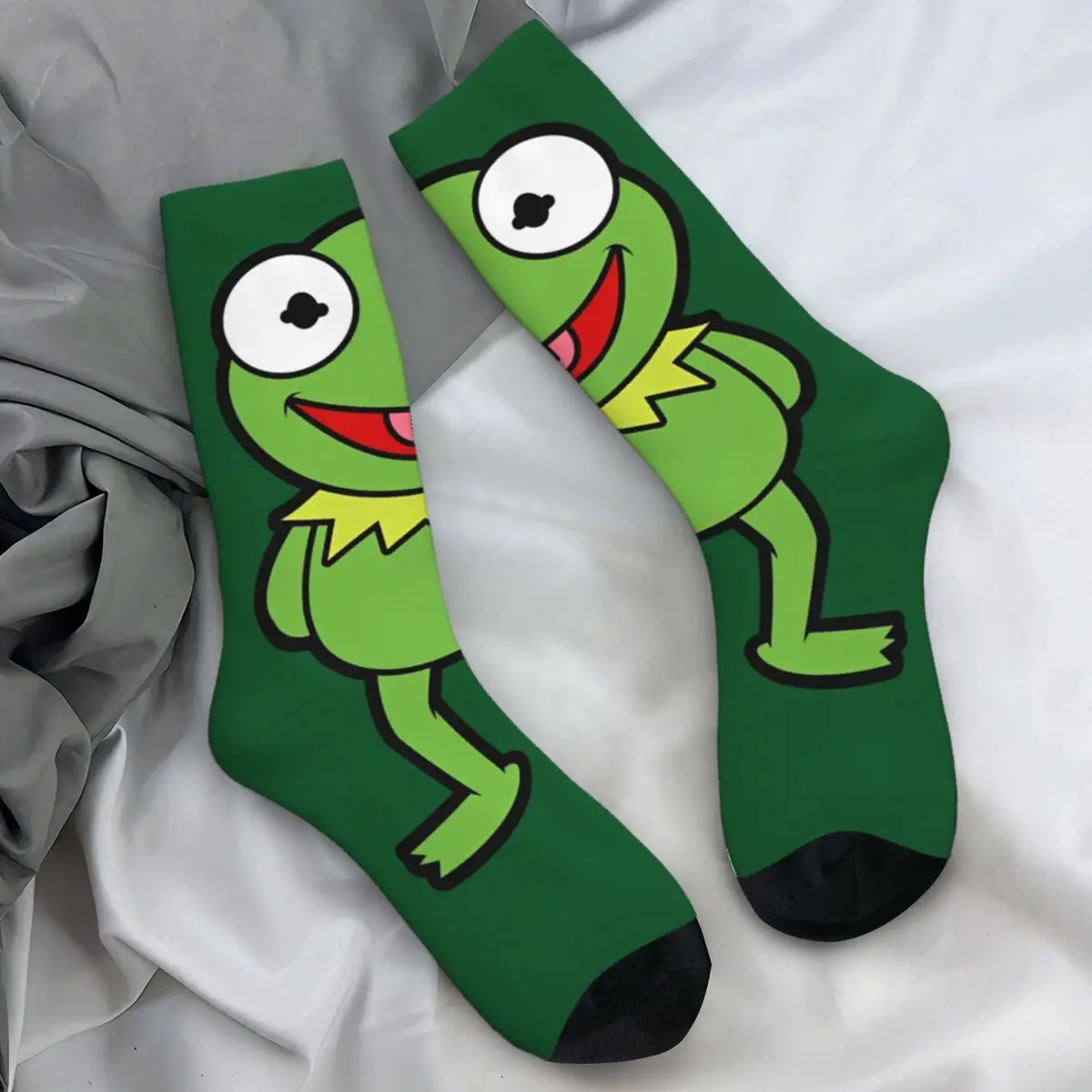 

Unisex Men Socks Kermit The Frog The Muppets Show Stockings Winter Gothic Comfortable Socks Custom Running Anti-Slip Socks