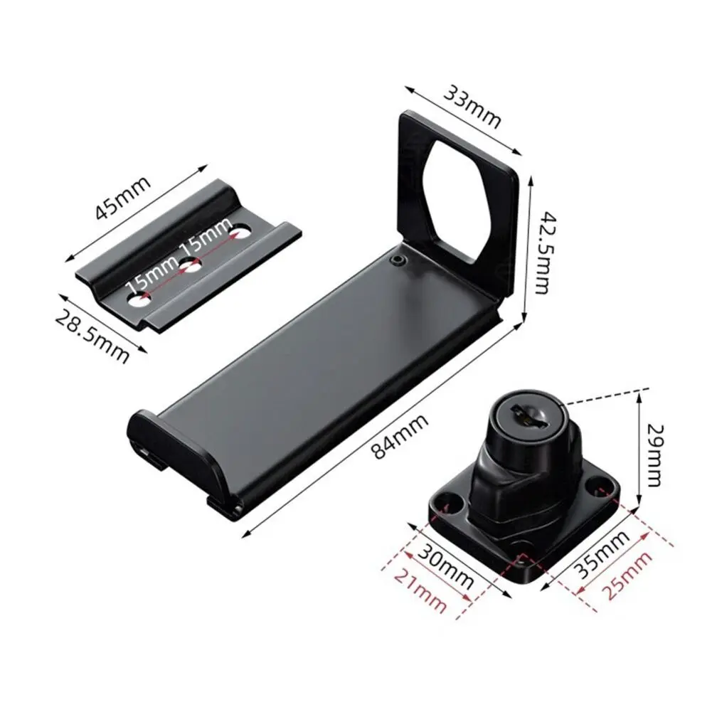 Right Angle 90 Degree Door Hasp Latch Lock for Sliding Barn For Gate Cabinet with Key Set Scratch Resistant Coat