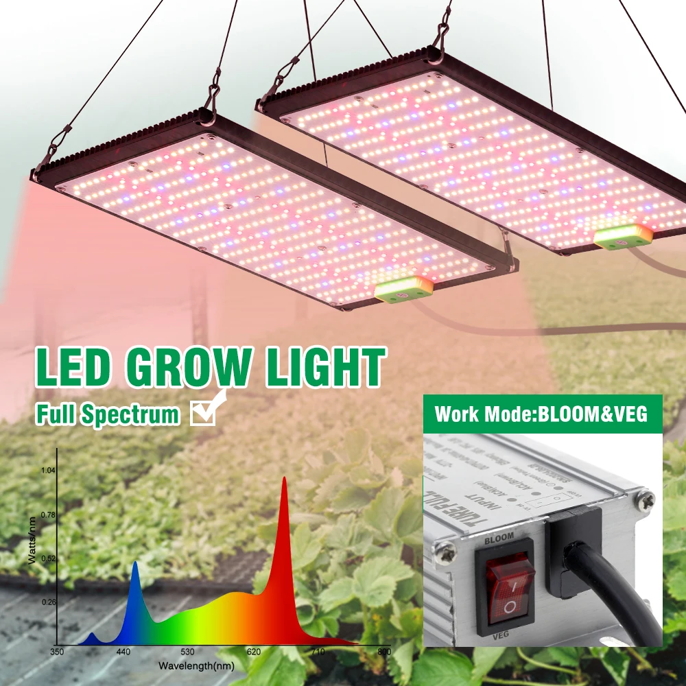 Adjustable Full Spectrum Quantum Board LED Growth Lamp For Greenhouse Hydroponic Plant Growth Lighting At Different Stages