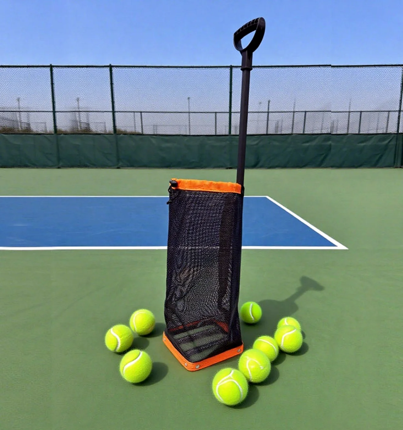 Portable Tennis Picker with Automatic Switch and Extendable Pickleball Collector for Training Plasticpromote sales