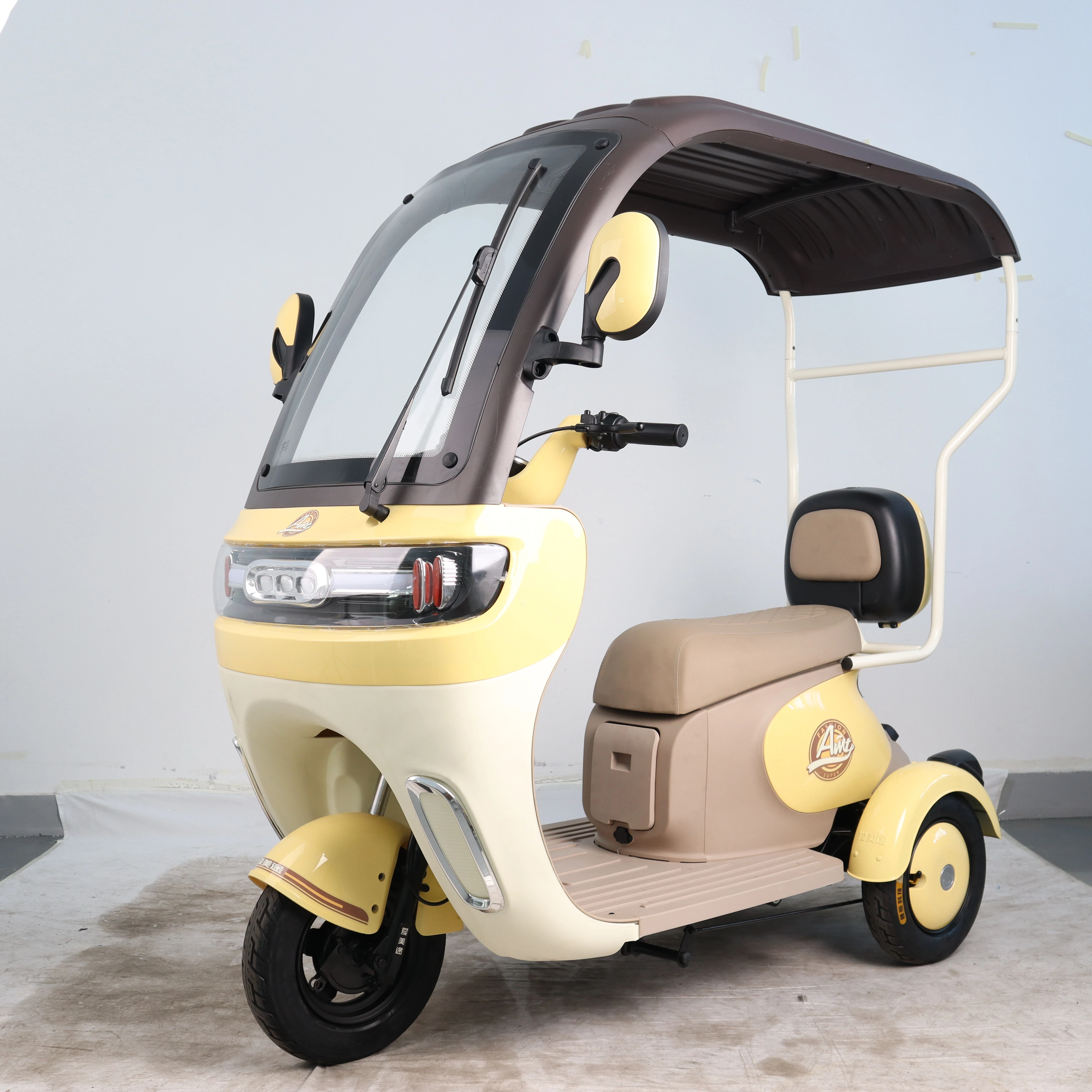 دراجة ثلاثية العجلات ترفيهية للبالغين مع محرك قوي، دراجة ثلاثية العجلات كهربائية للطاقة الخضراء للرحلات القصيرة، إطار سميك، نوع الجسم المفتوح