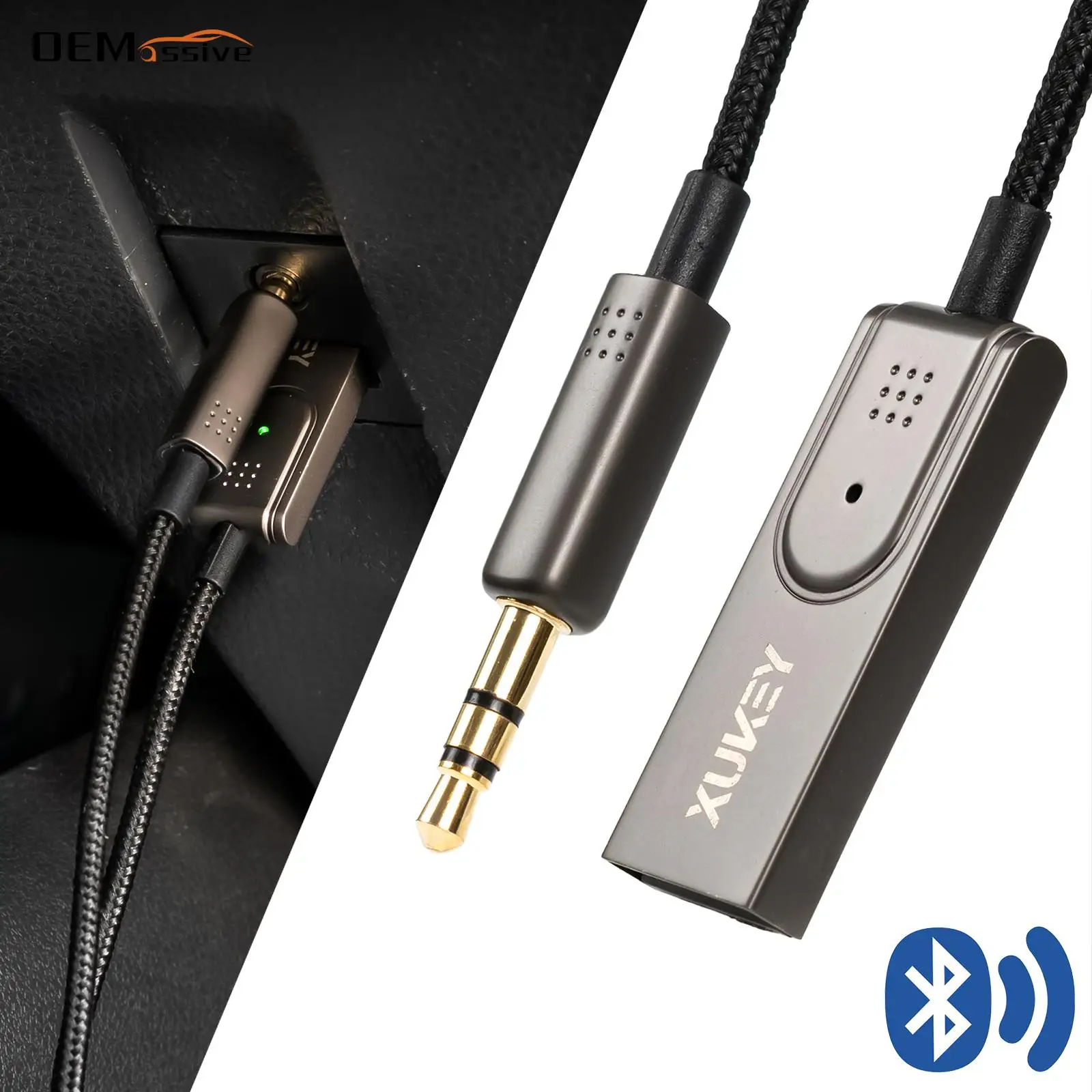 

Wireless Bluetooth 5.0 Receiver Aux Jack Adapter USB 3.5mm Audio Stereo Car Handsfree Kit BT transmitter Music Player Portable