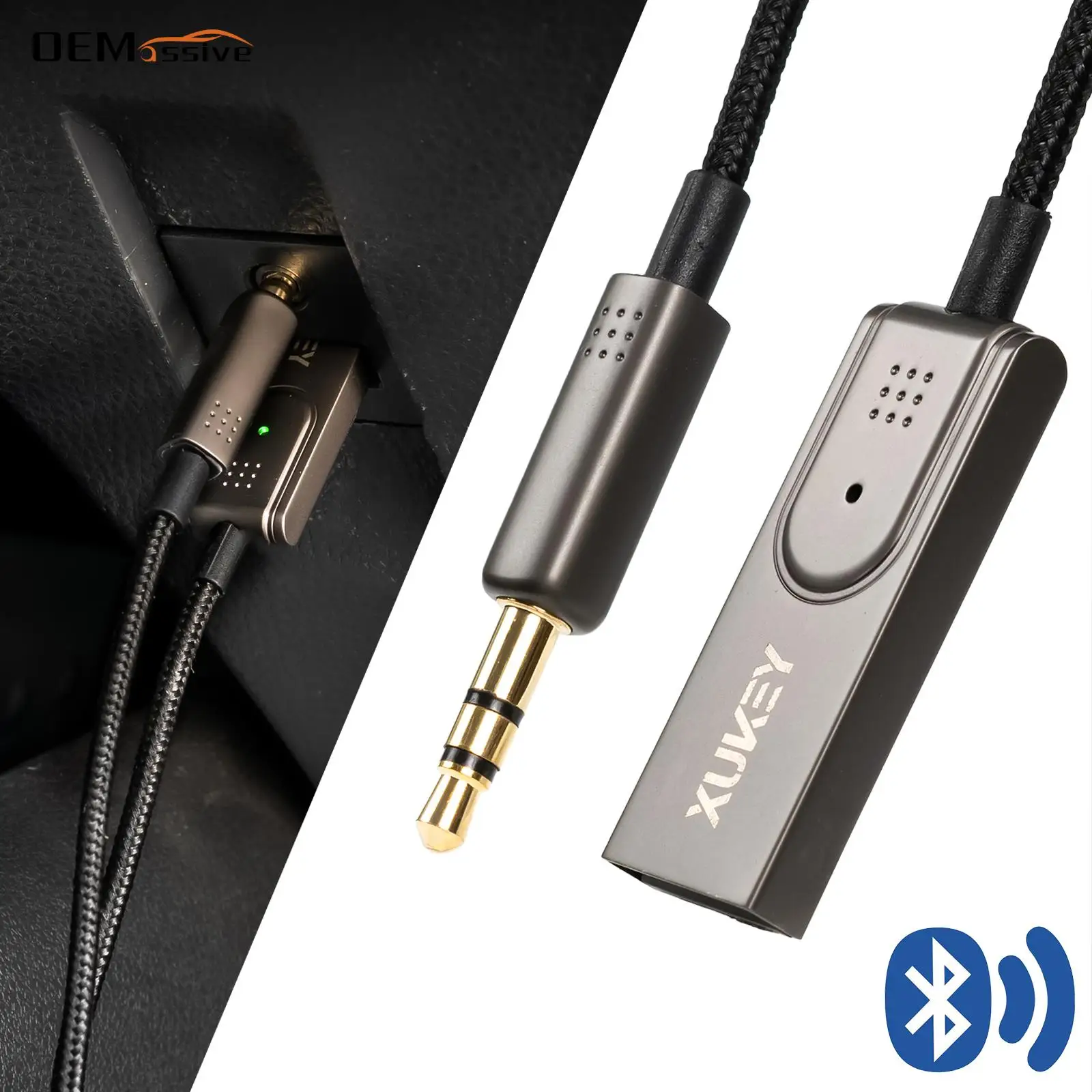 Car Bluetooth Compatible BT 5.0 Aux Adapter Wireless Receiver USB 3.5mm Audio Stereo Music MP3 Player Hands free Adapter Kit