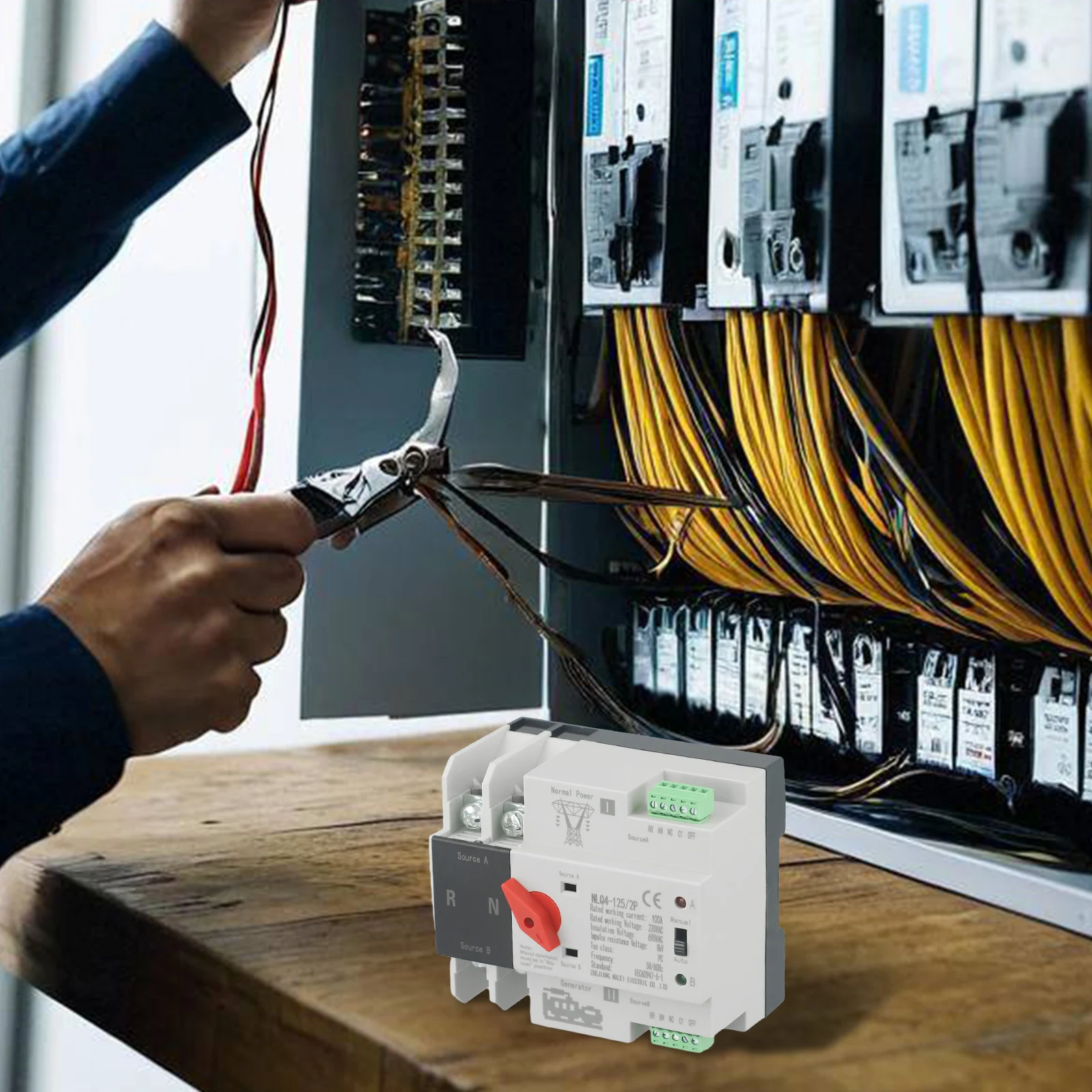 

Автоматический резервный переключатель с двойным питанием, автоматический резервный переключатель для профессионалов, для любителей DIY, 107*96*76 мм