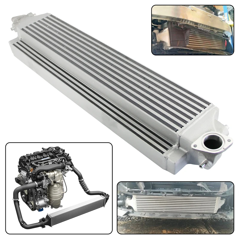 Front Mount Upgrade Intercooler For 2016-2021 Honda Civic 1.5L Turbo Bolt-On FMIC High Performance Bar&Plate Aluminum