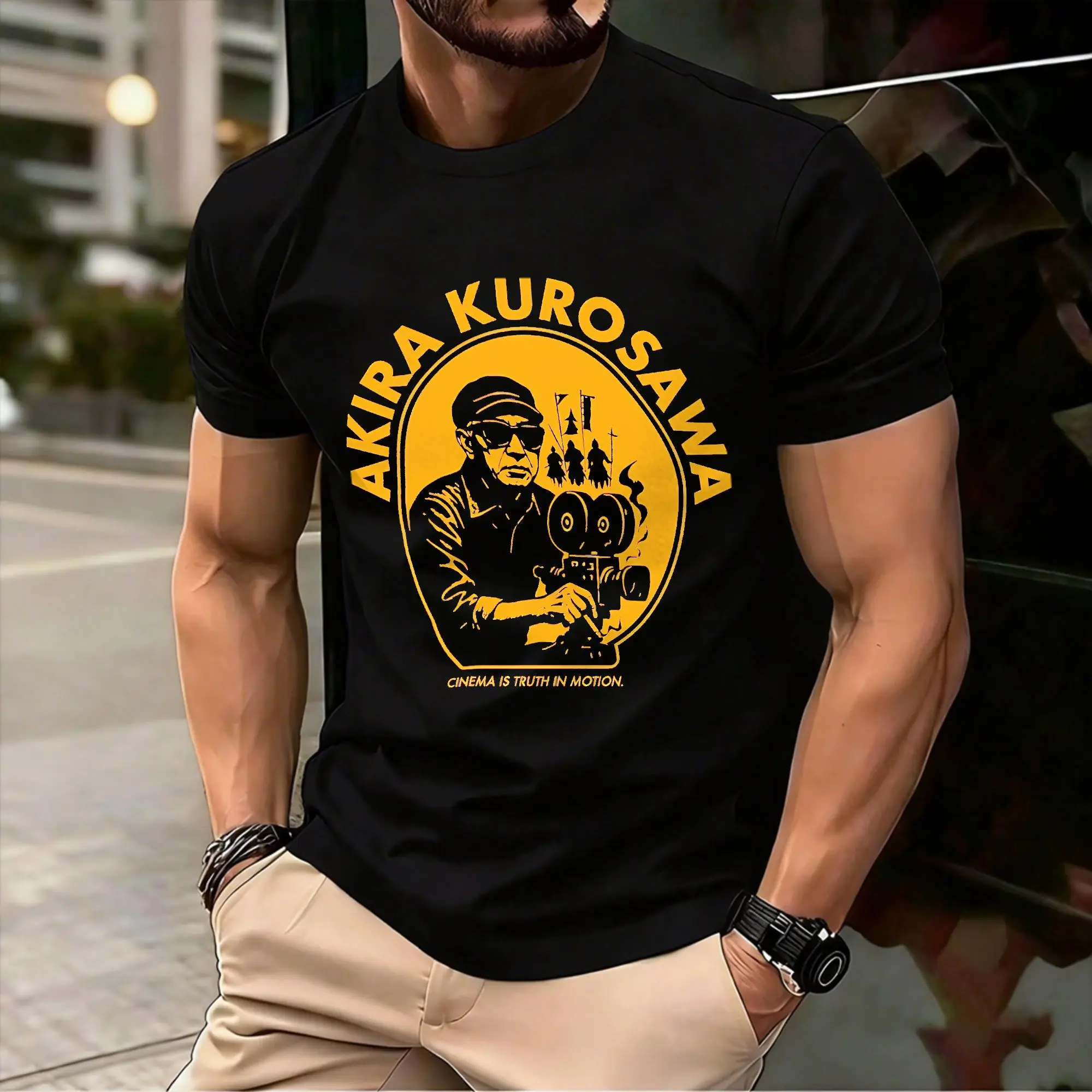 T-shirt homme Akira Kurosawa Cinema Is Truth, T-shirt Hipster esthétique en pur coton, cadeau d'anniversaire
