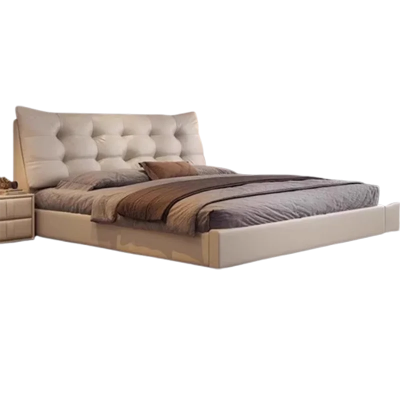 Leather Base Sheets Double Bed Black Minimalist Modern Luxury Double Bed Frame Storage Cheap Cama Doble Bedroom Furniture Set