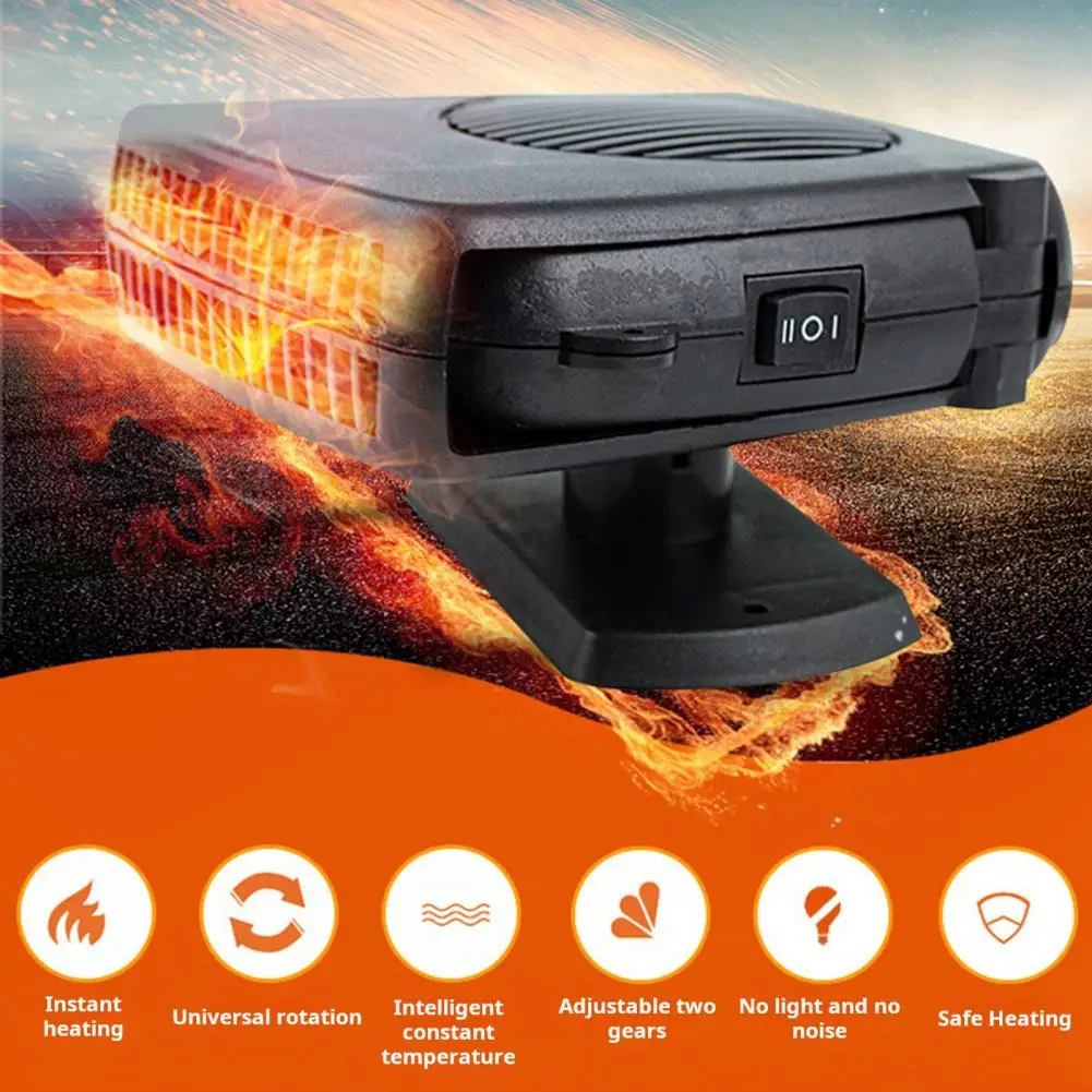 Car Heater Defogger 12v 200w Car Heater Defroster Portable Windshield Fan for Fast Heating Vehicle Demister Defogger 2-in-1