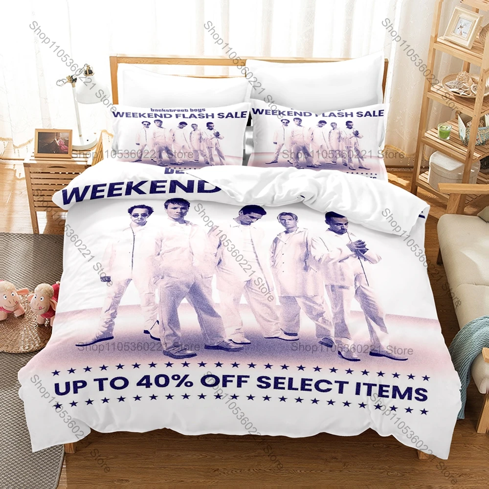 Backstreet Boys Classic 90s Pop Boy Band Retro Group Portrait Vintage Album HD Print Bedding Set Duvet Cover 2 Pillowcases Music
