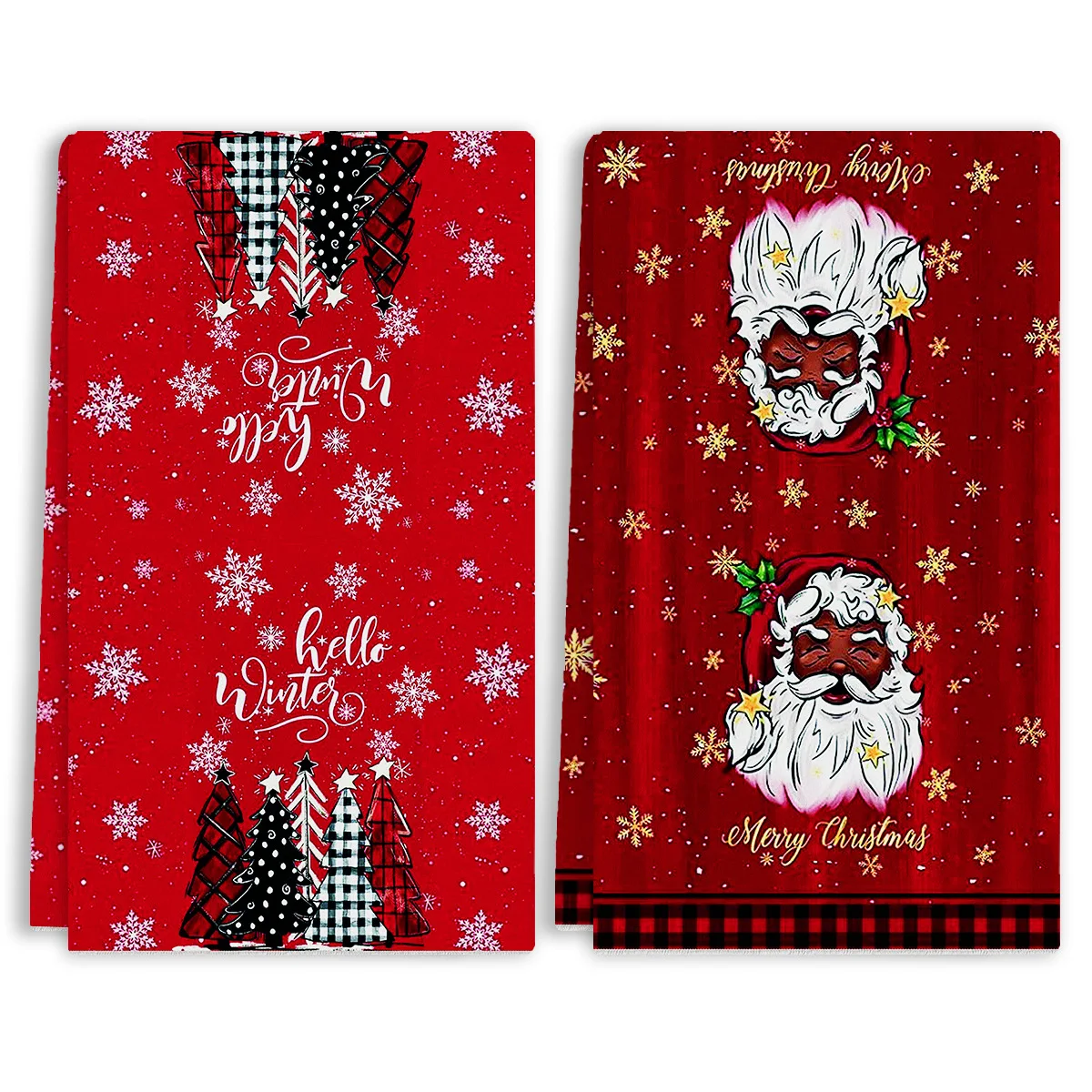 Household Face Flannel Cartoon Christmas Tree Decorative Facecloth Kitchen Dishcloth Sports Towels Washcloth Celebration Gift