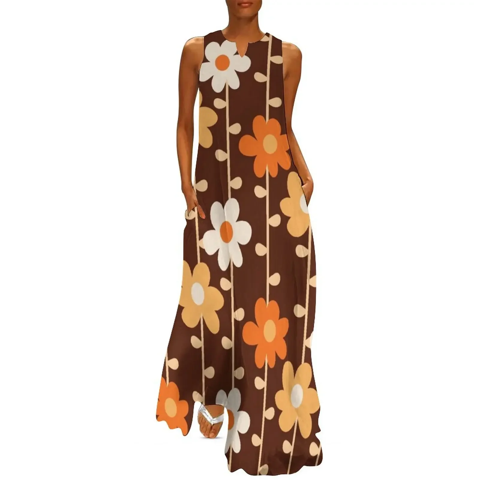 

COMING UP DAISIES - Chocolate Long Dress dress korean style dress for women 2025 summer for women 2025