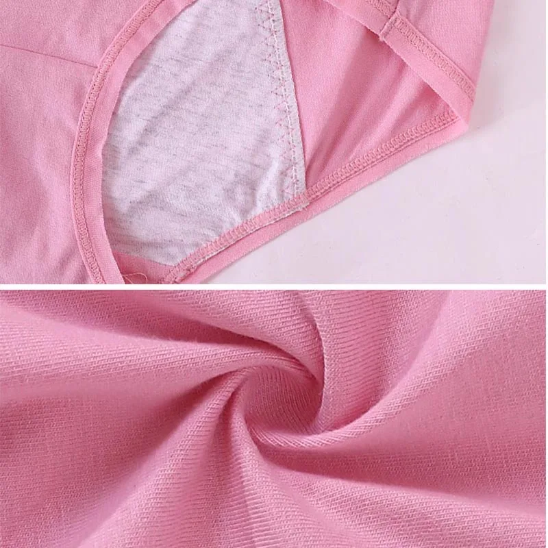 Large Size 3pcs  Briefs Women's Underpants Physiological Panties Lingerie High Waist Cotton Underwear Female Intimates