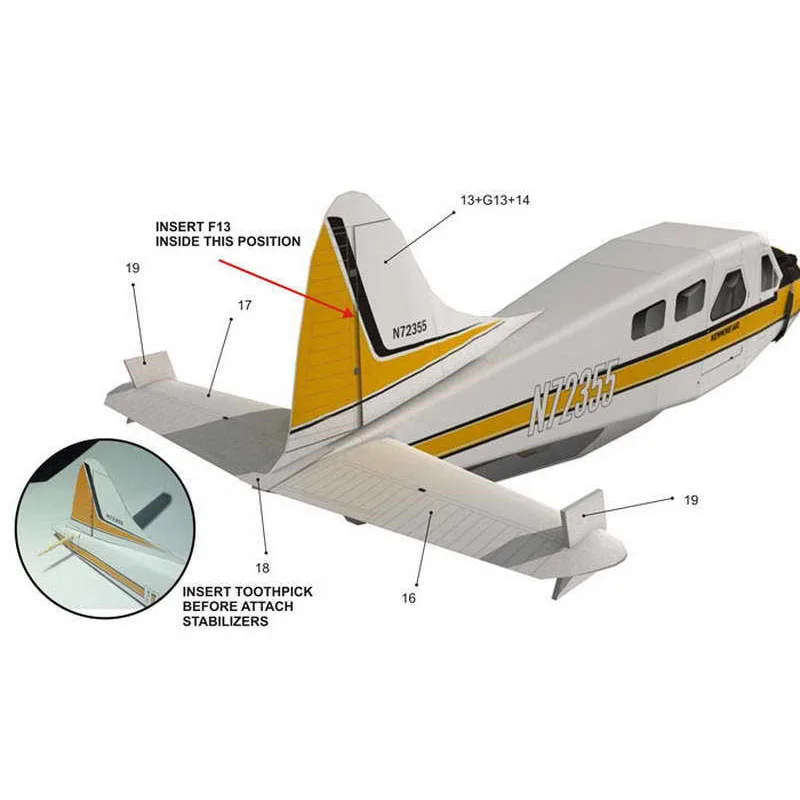 1:32 DHC-2 Canada DHC-2 Beaver Seaplane Plane Aircraft Paper Model Craft Gifts for Military Fans Assemble Hand Work Puzzle Game