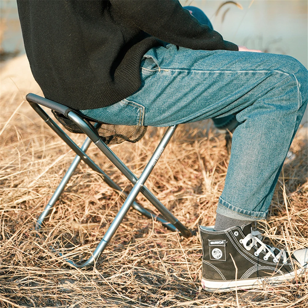Outdoor Folding Camping Chair Max Load 150KG Aluminum Alloy Lightweight Breathable Portable Travel Fishing Stool Picnic Chair