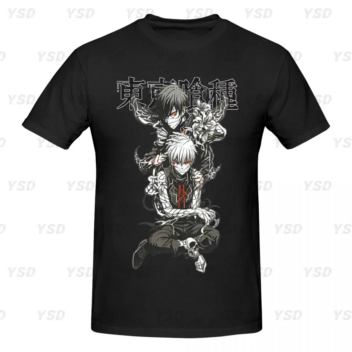 Anime Tokyo Ghoul Men's tight fitting sports T-shirt, Breathable, Oversized print Tee shirt