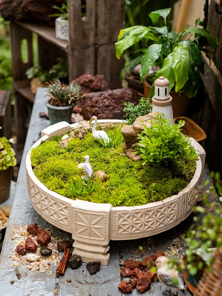 

Large Diameter round Cerc Flower Pot for Water Cultivation of Lotus Flowers Garden Courard Decorative Plant Pots Vases