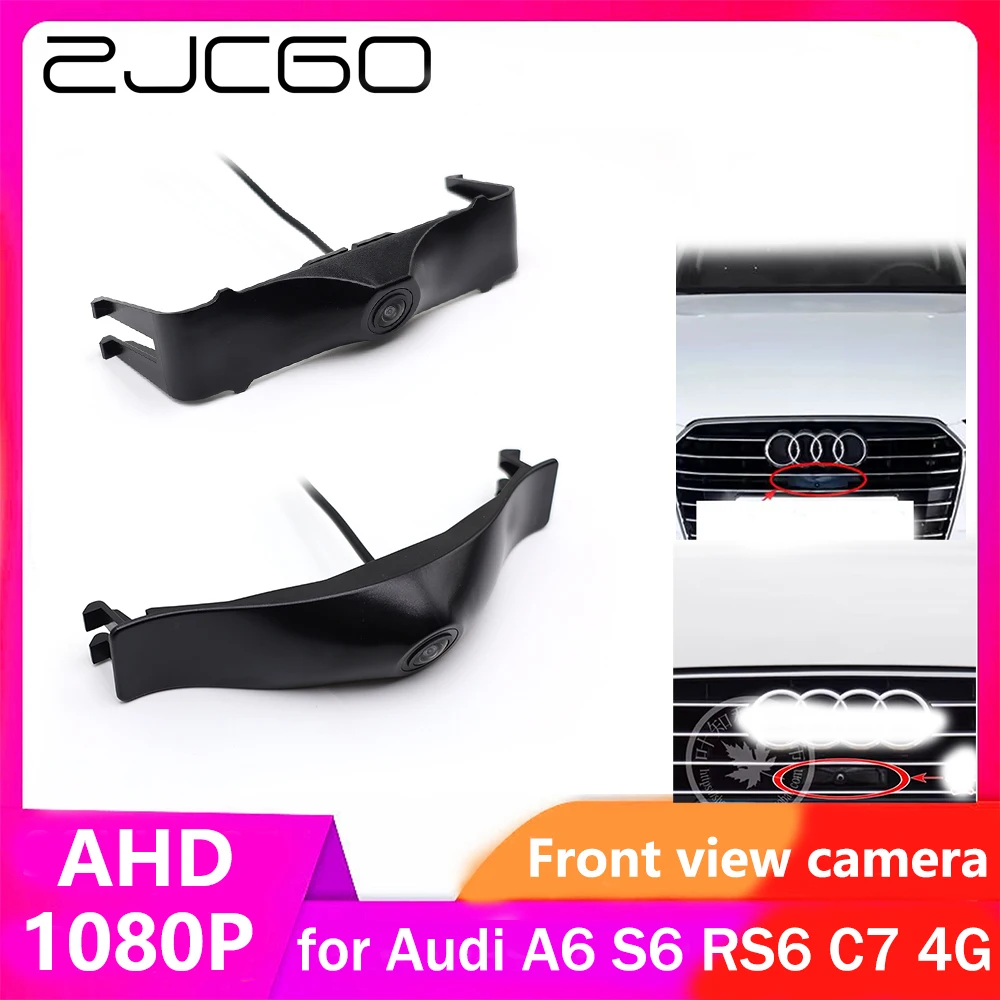 

ZJCGO AHD CVBS 1080P 170° Car LOGO Parking Front View Camera for Audi A6 S6 RS6 C7 4G