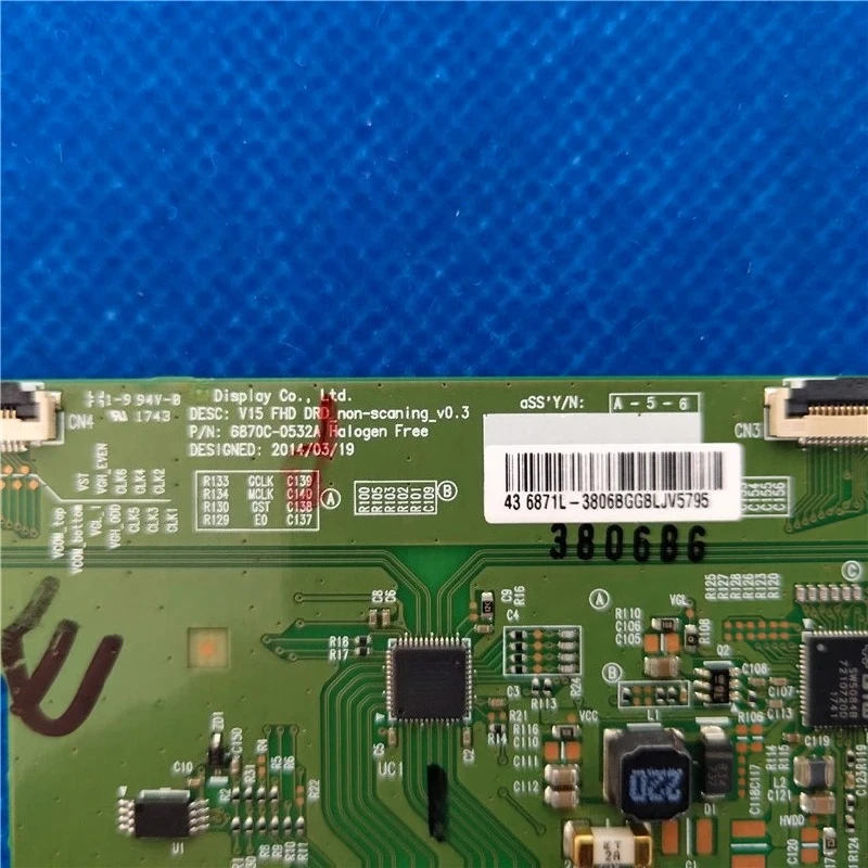 Good Test For 43 inch TV 6870C-0532A T-CON 6871L-3806B 43LJ500V-ZB 43PFT4131/12 43LF510V HC430DUN Logic Board 43LH570V 43LF510V