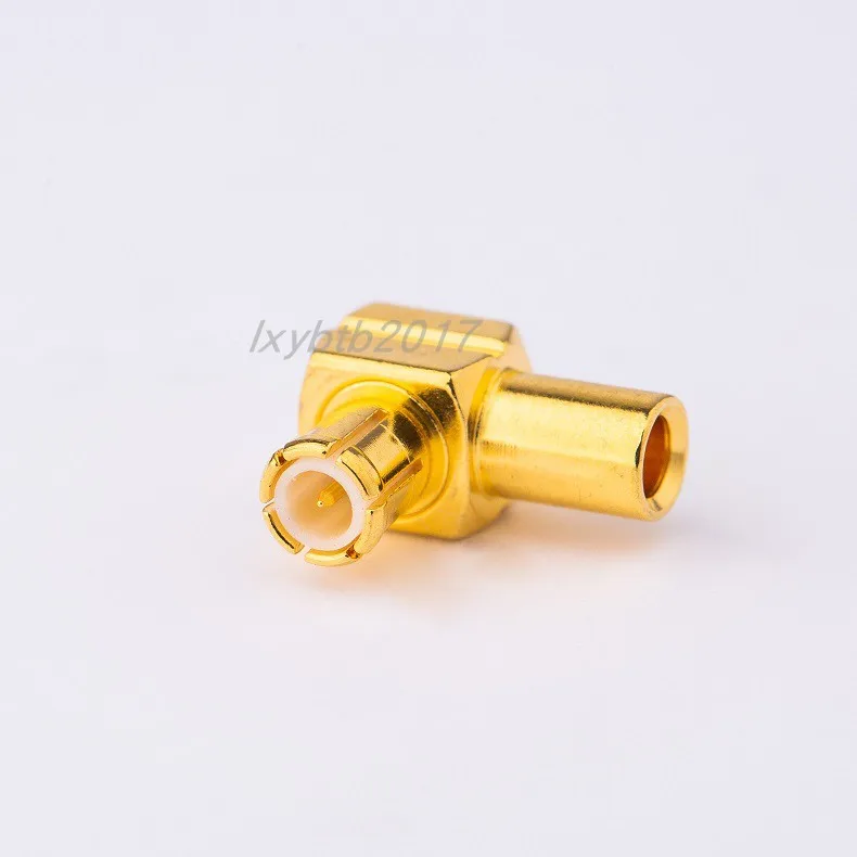 RF coaxial connector MCX-JWB2 male elbow for 086 semi-flexible semi-steel wire with RG405 connector