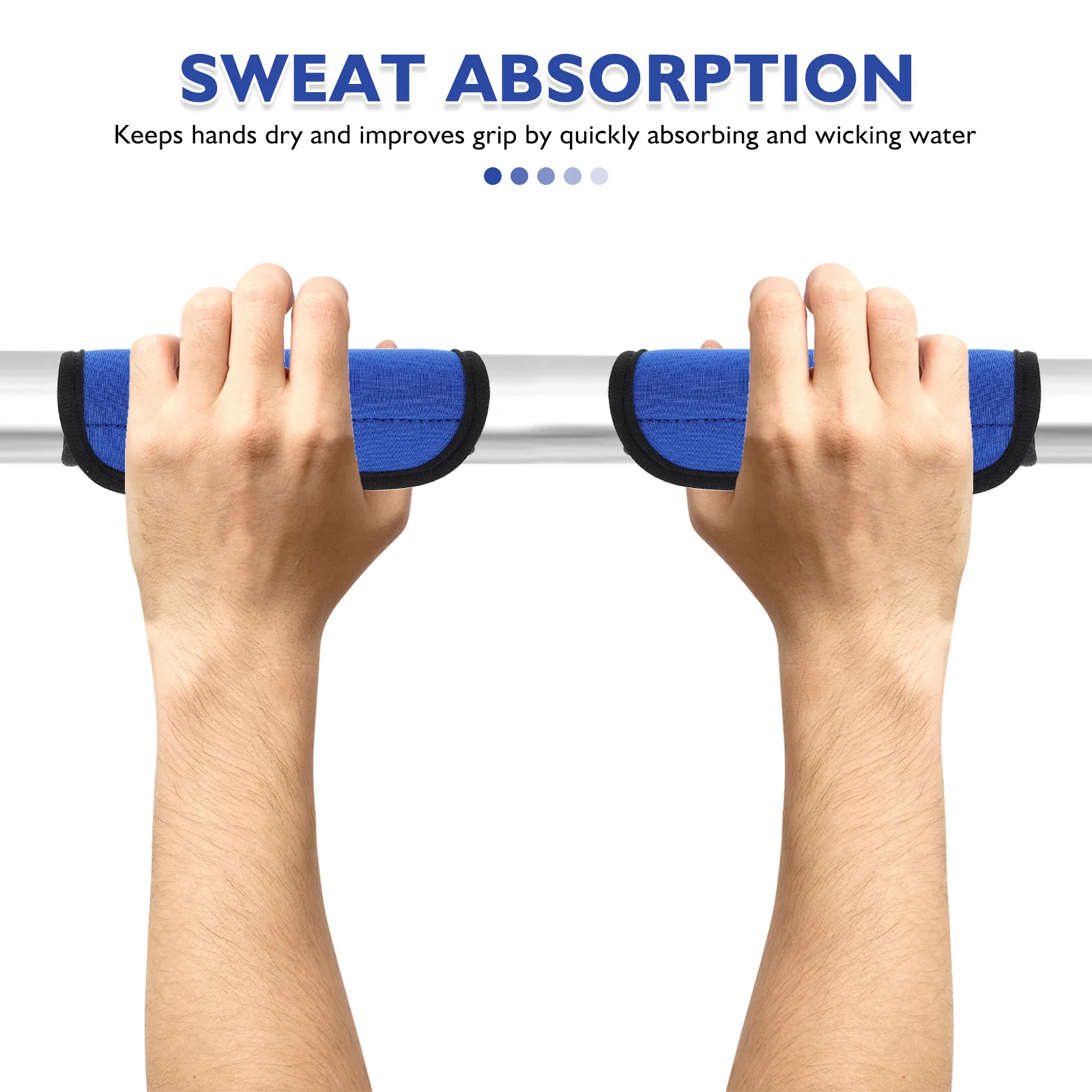 4Pcs Pull Up Bar Covers Non Slip Grip Pads Sweat Absorbing Comfortable Protective Hand Grips for Gym Weightlifting Blue