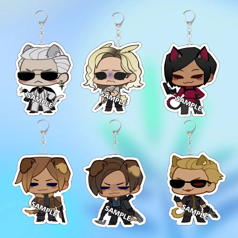 For RE Leon Ada Jill Chris Alice Game Peripheral 5cm Acrylic KeyChain Custom Cartoons Ornament Pendant Exquisite Festival Gift