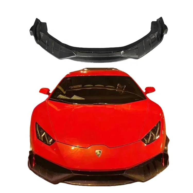 High quality carbon fiber M-style front bumper lip edges for the 2015-2020 Lamborghini HURACAN LP610 LP580 body kit