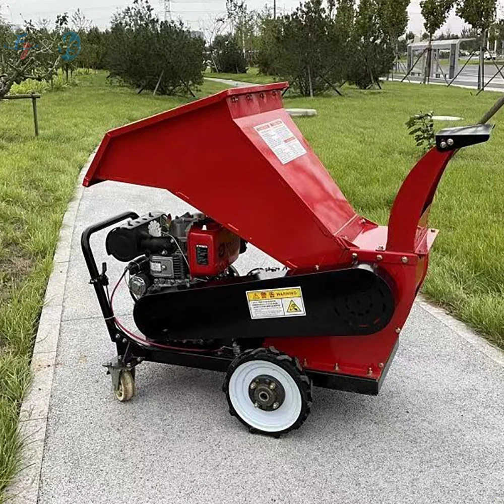 Wood Chipper Machine,Multifunctional Wood Crusher Machine–Diesel/Petrol,Portable Tree Branch Shredder for Leaf&Twig Crushing
