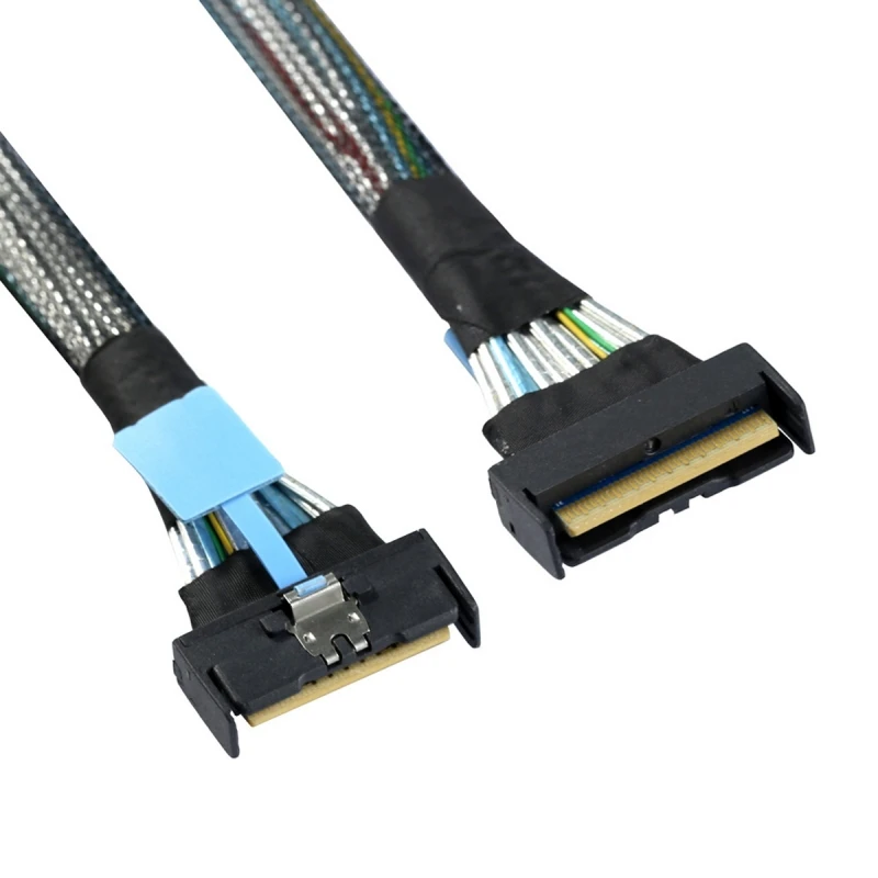 Zihan SFF-8654 Extender Cable PCI-E 5.0 SFF-8654 SAS 8i 74Pin Male to SFF-8654 SAS 4.0 74Pin Male  Length 50cm