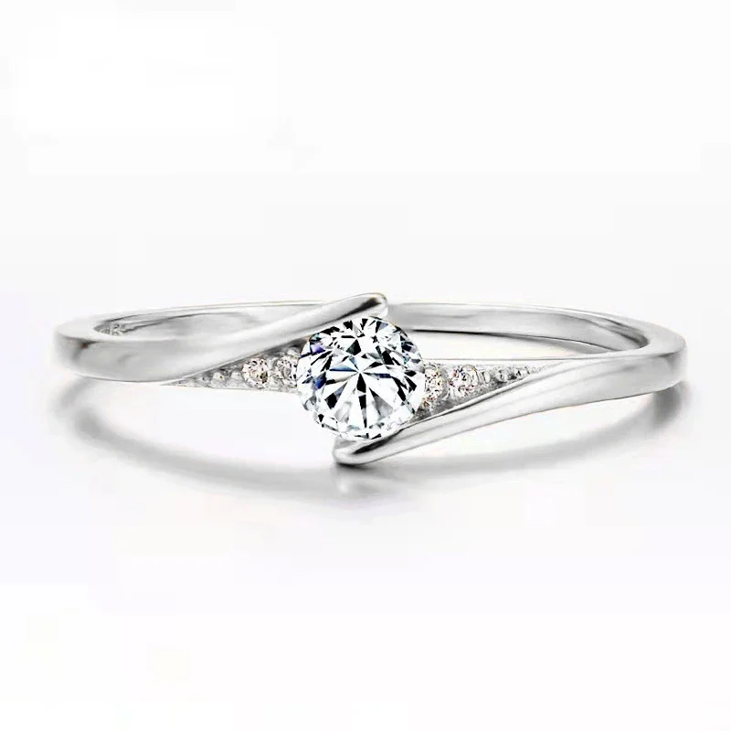 

Classic Fashion Women Rings Metal Gold Color White Zircon Ring for Women Romantic Bride Girl Proposal Ring Wedding Jewelry Gift