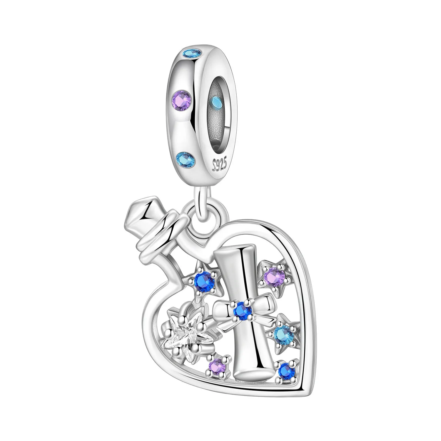 

Cycuff 925 Sterling Silver Love Drifting Bottle Pendant Beads Original Pendants Bracelet Charm Jewelry Party DIY Trendy Gifts
