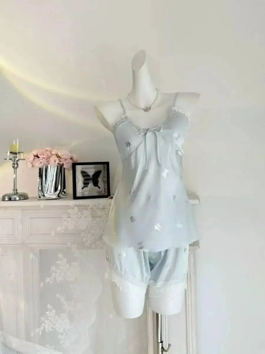 Robe T-shirt Sexy pour femmes, fine avec coussinets de poitrine, pur désir, Style décontracté, imprimé papillon, dos nu, bretelles en V profond, sans manches, KQCB