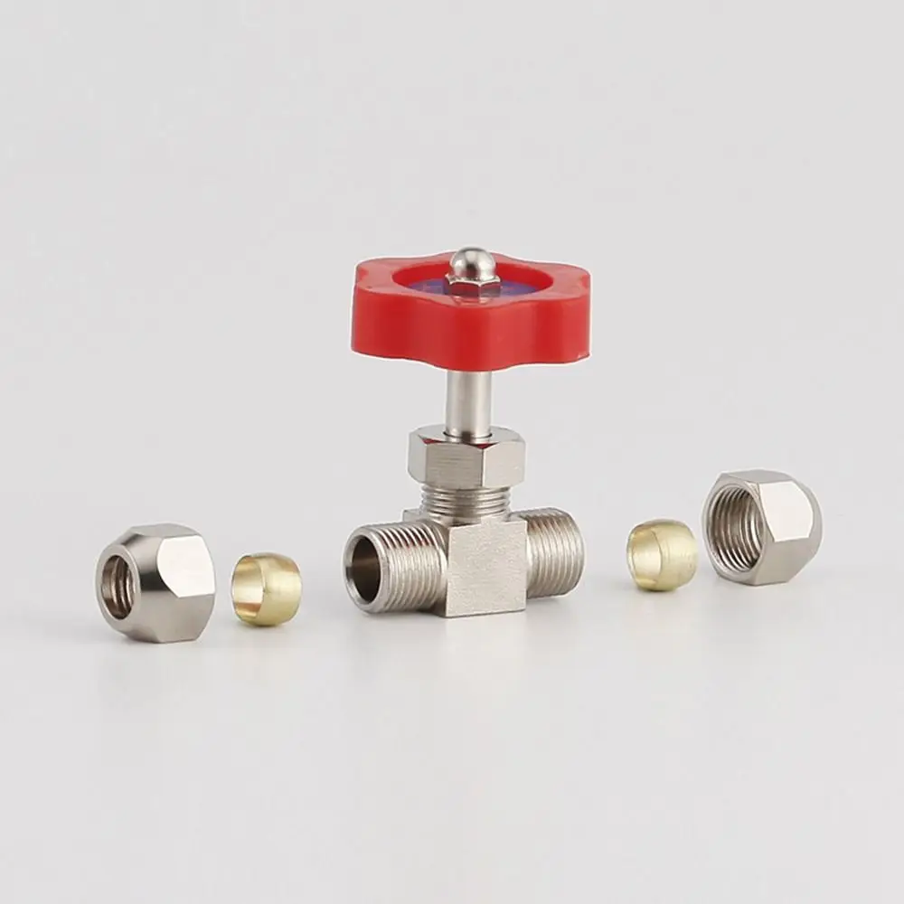

6mm 8mm 10mm 12mm Hole Dia Control Water Ball Globe Valve Orange Plastic Handle Brass Nickel Plated High Pressure Durable Tube