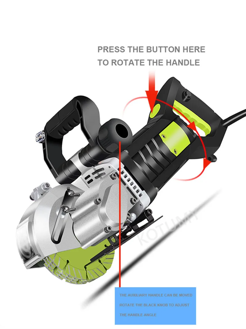 8980W Handheld Laser Wall Slotting Machine Brick Wall Cutter Concrete Chaser Groove 220V Hydropower Installation Circular Saw