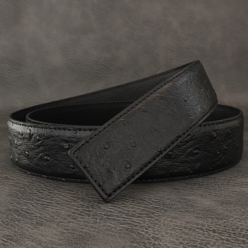 Designer belts men high quality Ostrich grain texture leather on buckle wide only waist strap pin buckle and slide buckle use