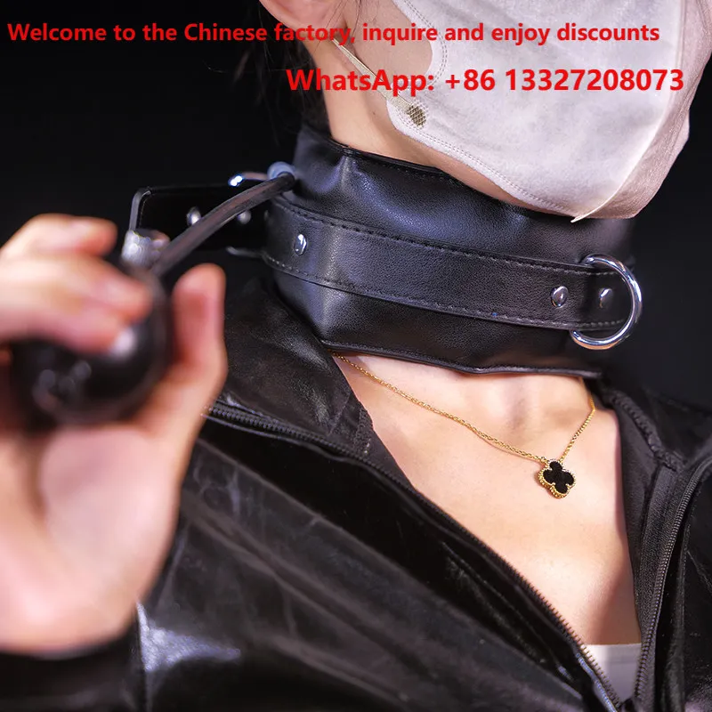 Leather collar compression inflatable breathing control portable neck cover