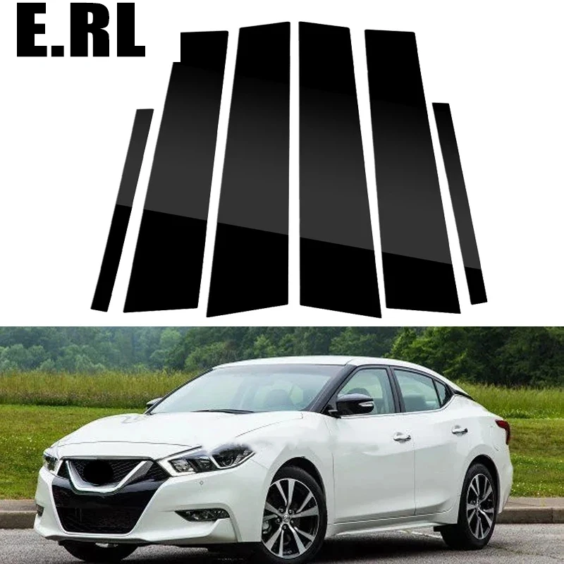 

6PCS Fit For Nissan Maxima 2016 2017 2018 2019 2020 2021 2022 Glossy Black Pillar Posts Door Window Center Trim Stickers Cover