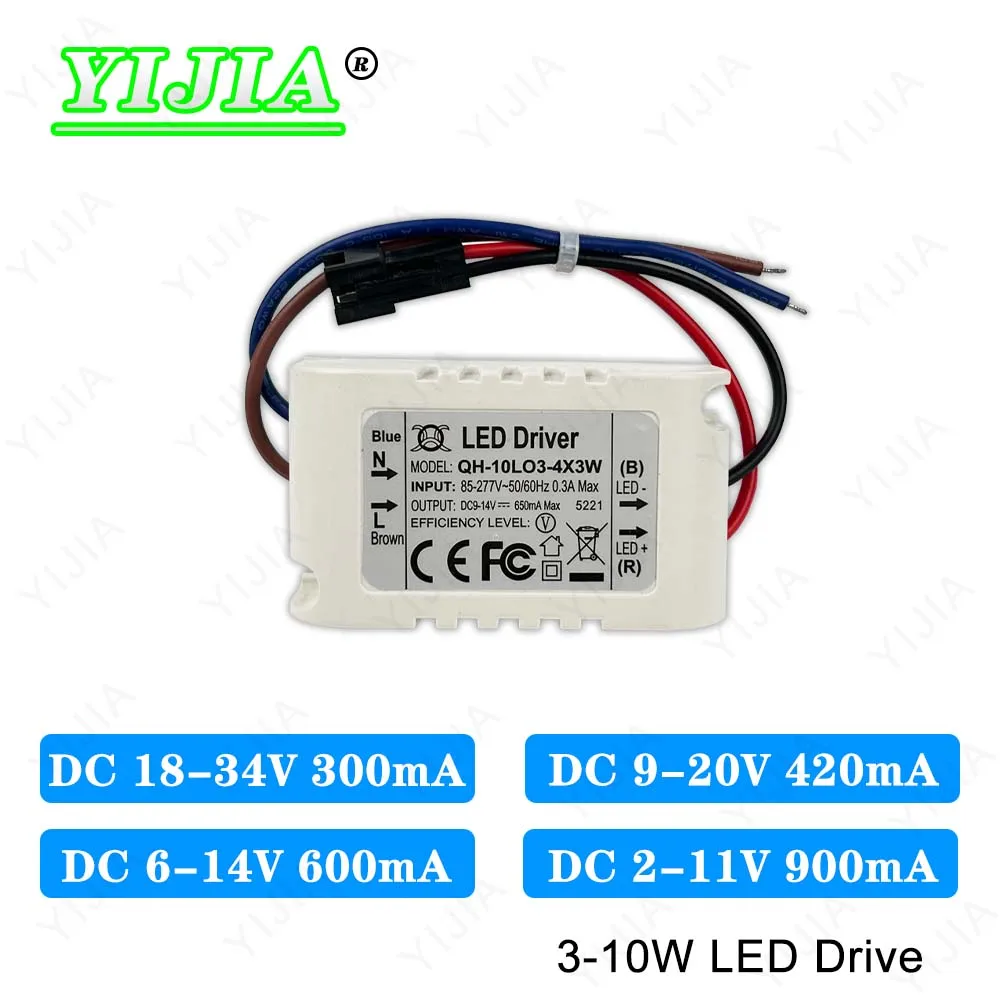 LED Driver DC 18-34V 9-20V 6-14V 2-11V 300mA 420mA 600mA 900mA Lighting Transformers For 3W 5W 7W 8W 9W 10W Power Supply