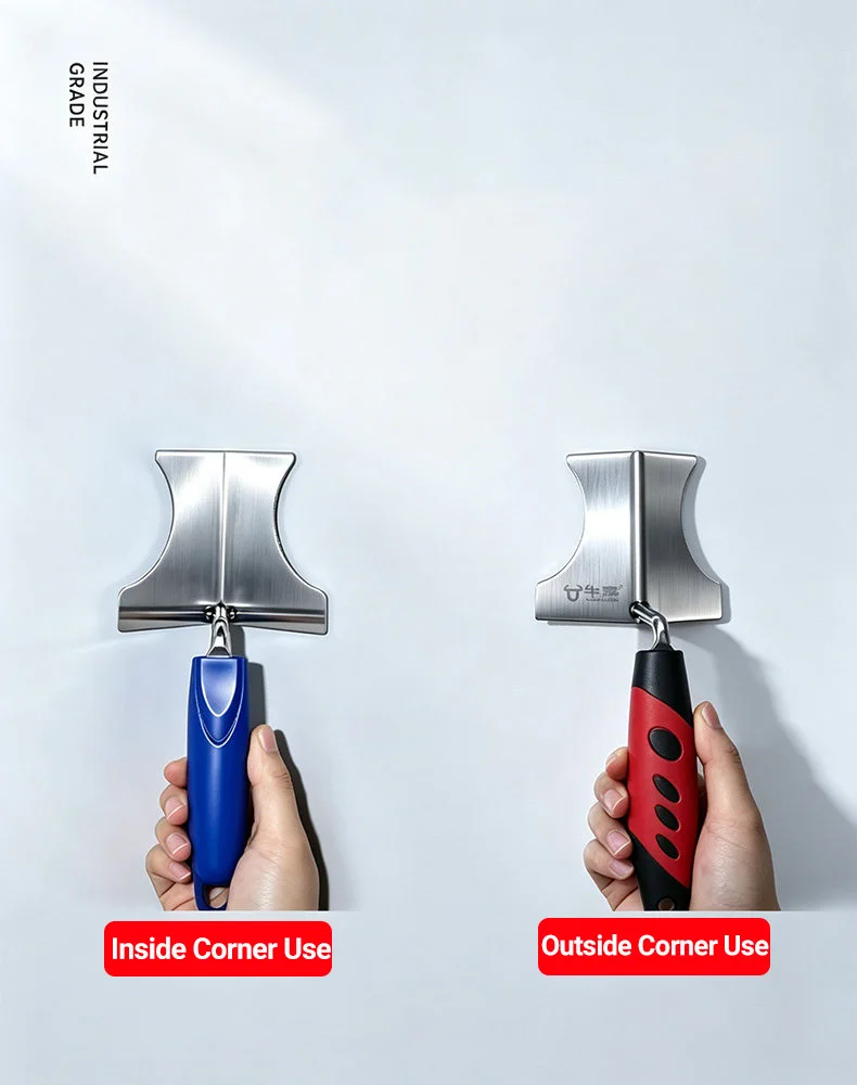 Stainless Steel Drywall Corner Trowel Inside Outside Corner Finishing Tool for Plaster Painting Arc Edge Smoother Construction T