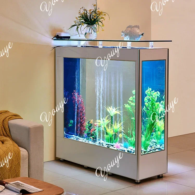 N63 WM Fish tank living room household rectangular large and medium-sized glass aquarium ecological water change free entrance
