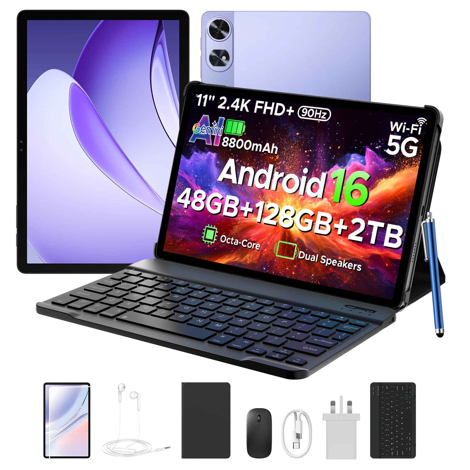 POCKAM P11 Pro Smart Tablet 11'' 2.4K Display 48GB RAM(8GB+40GB
