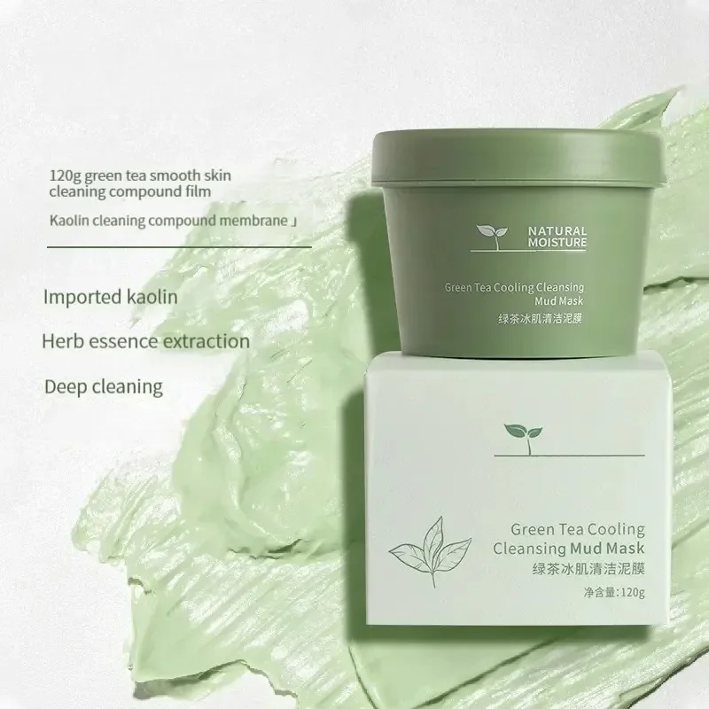 Green Tea & Ice Cooling Mud Mask - Purifying Pore Care, Oil Control & Blackhead Removal for Oily Skin, Deep Cleansing Moisturizi