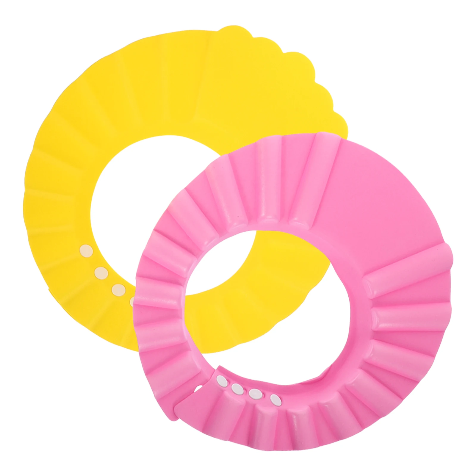 

2 pcs Baby Bath Hat Waterproof Kids Shower Cap Toddler Hair Washing Shield Adjustable Infant Bath Visor Yellow