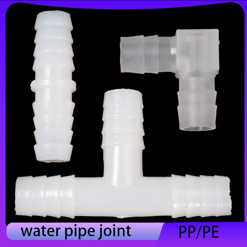 10pcs of environmentally friendly PP/PE plastic pagoda right angle, tee, L type water pipe joints with a diameter of 3.2mm~25mm