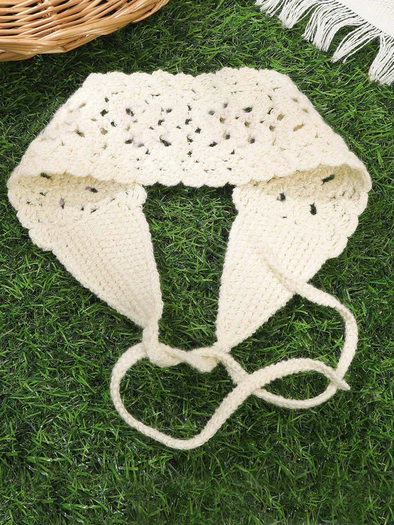 1 gestricktes Haarband mit Blumenmuster, buntes gewebtes Band, vielseitiges Haar-Accessoire, süßes Mädchen-Haarband – Detail 4