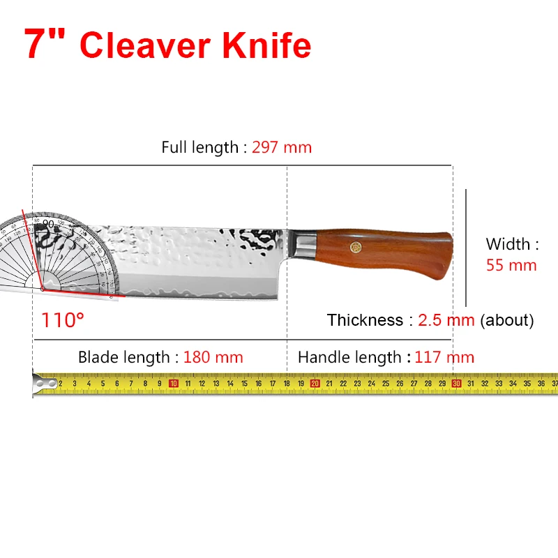 Japanese Handmade Forged Chef Knife 3 Layers Composite Steel Sharp Slicing Boning Cleaver Meat Vegetable Fruit Kitchen Knife