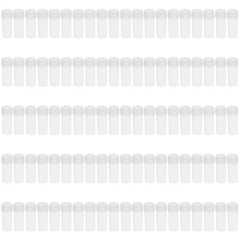 1/100Pcs Empty Translucent 5ml Plastic Sample Storage Container Bottles Vials Sample Fragrance, Beads, Liquid, Powder