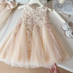 Kids Brand Designer Evening Dresses Luxury Flower Girl Gala Dress For Girls Summer 2 To 8 Years Baby Female Child Puffy Clothes