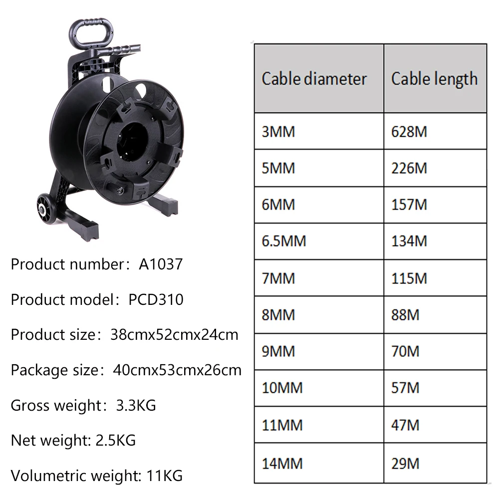 Imagem -05 - Cabo de Palco para Rede Interna e Externa dj Drum Pitman Estilo Carro de Carretel Móvel Rj45 Utp Cat5 Cat6 50m150m Pcd310 1pc